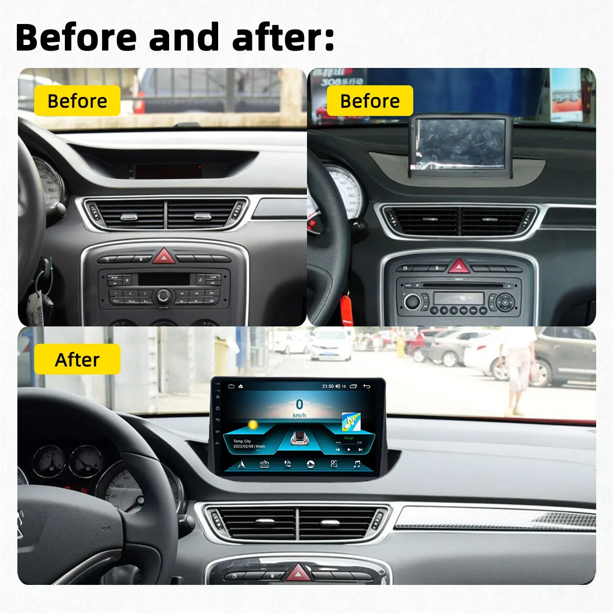 Autoradio Android avec Navigation GPS, WIFI, FM, Lecteur Audio StÃ©rÃ©o, UnitÃ© Centrale, 2 Din, pour Voiture KIT 308 (2010-2016) n° 2