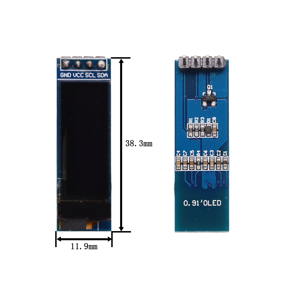 Ã‰cran d'affichage LED LCD OLED pour Ardu37PIC, technologie d'Ã©cran, communication IIC, 0.91 V-5V, document blanc et bleu, 12832, 0.91 pouces, 3.3, X32 n° 4