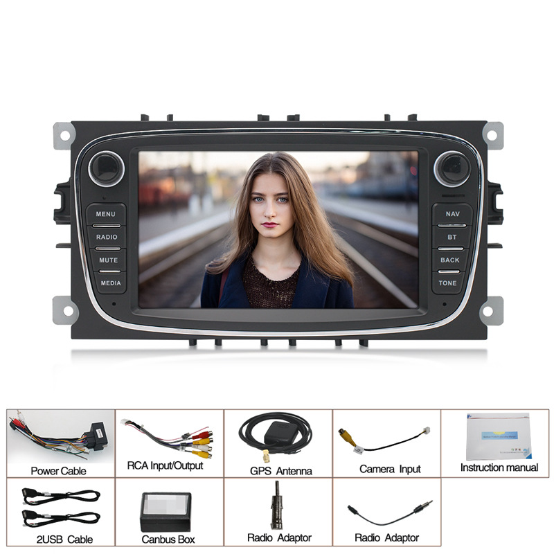 Lecteur de limitation d'autoradio Android pour Ford, 2Din, Focus II, S-Max, C-Max, Mondeo 9, Galaxy II, Kuga, Carplay, 7 pouces, 2008-2011 n° 6