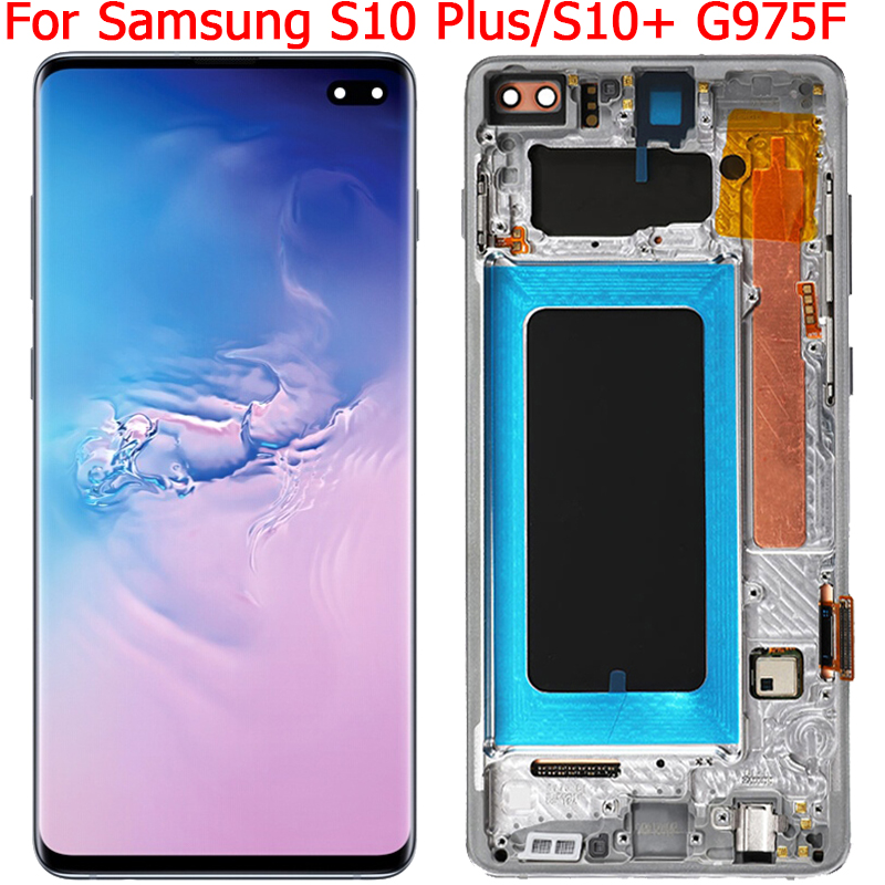 Ã‰cran LCD avec cadre pour Samsung Galaxy S10 Plus, Ã©cran tactile d'origine, 6.4 pouces, G975F, G975U, G975A n° 1