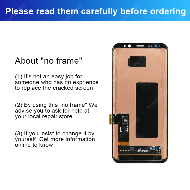 Ã‰cran tactile LCD de remplacement avec chÃ¢ssis, 100% original, noir, pour Samsung Galaxy S8 G950F G950ineau G950U n° 6