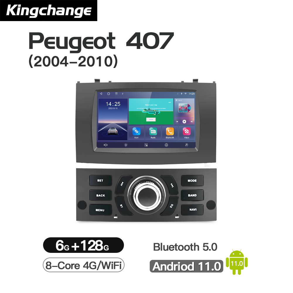 Kingchange-Autoradio Android 11, Navigation GPS, StÃ©rÃ©o, VidÃ©o, Carplay, DSP, DVD, Limitation, 7 , KIT 407, 2004-2010 n° 1