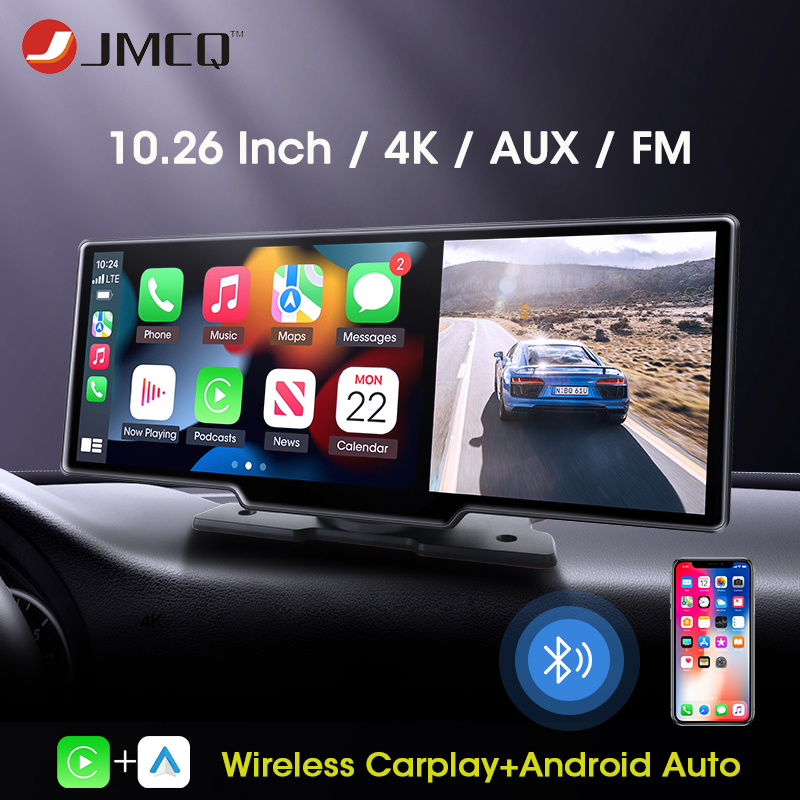 JMCQ-CamÃ©ra DVR de voiture, Carplay, Android Auto Prada Cam, camÃ©ra 4K, camÃ©ra avant 10.26x3840, camÃ©ra arriÃ¨re 2160 P, commande vocale, enregistreur GPS, objectif touristique, 1080 pouces n° 1