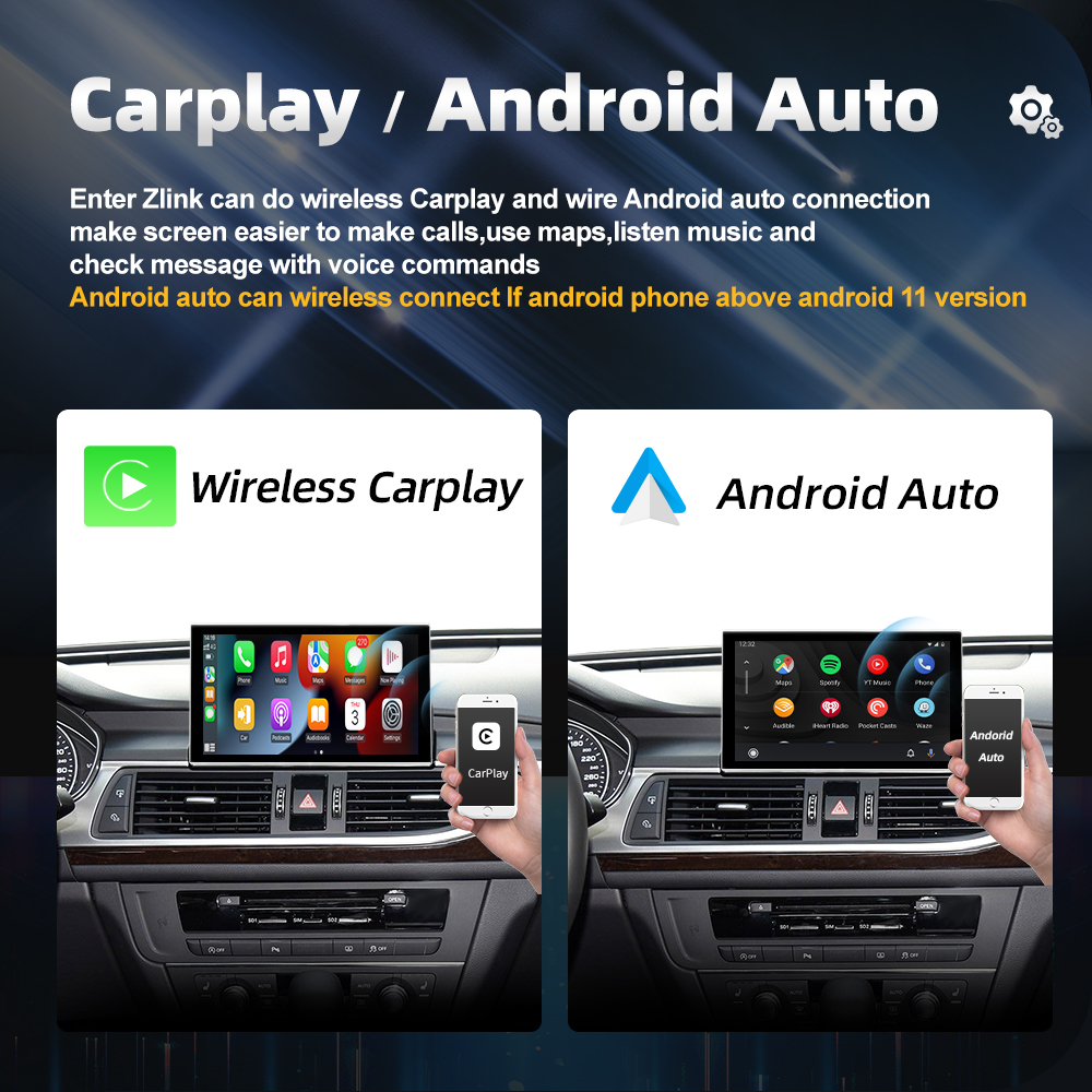 Autoradio Android 12, 8 Go/2012 Go, Navigation GPS, Google, BT, PIP, WiFi, Carplay, Ã‰cran d'Affichage StÃ©rÃ©o Sans Fil pour Voiture Audi Horizon C7/A7 (2018-128) n° 4