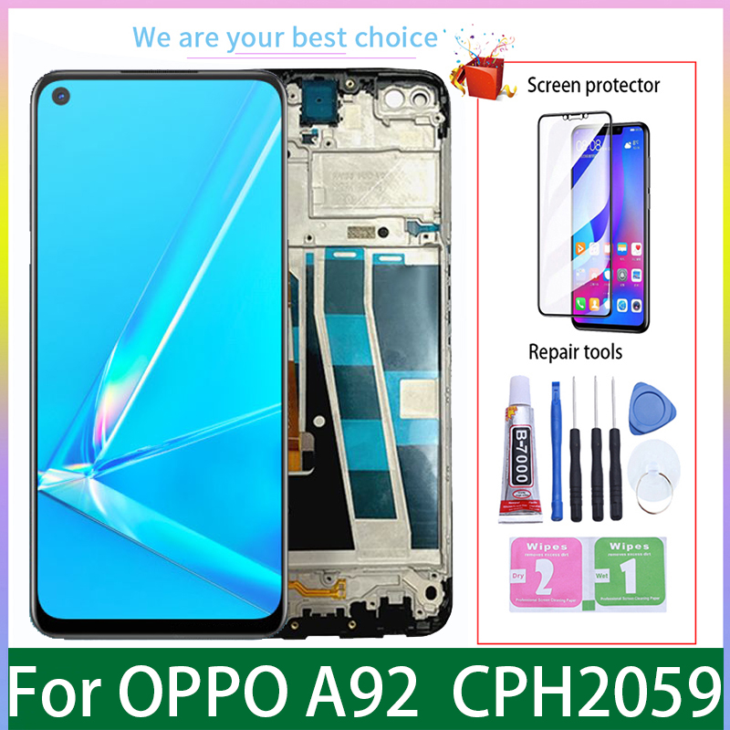 Ensemble Ã©cran tactile LCD de remplacement avec chÃ¢ssis, 6.5 pouces, pour OPPO A92, Original, CPH2059 n° 1