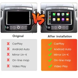 JUSTN183-Wireless Carplay Android Auto Mirror Link, AirPlay Tech Box Recoder, VW Volkswagen Touareg, RNS850, 2011 - 2015 small picture n° 2