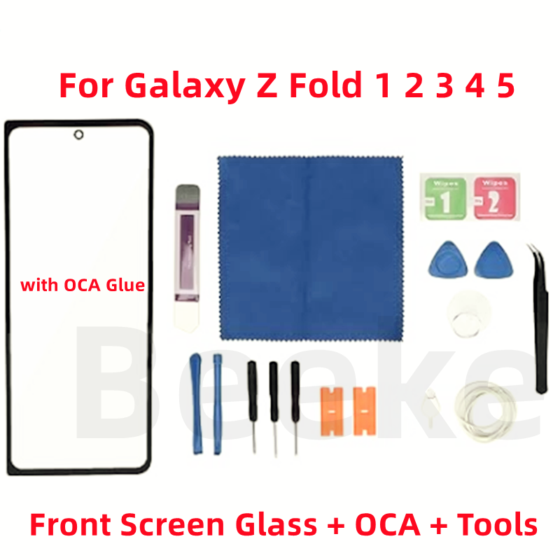 Ã‰cran tactile avant + OCA pour Samsung Galaxy Z, possÃ¨de 1 2 3 4 5 F926 F936 5G, lentille extÃ©rieure du panneau d'affichage LCD + kit d'outils de rÃ©paration n° 1