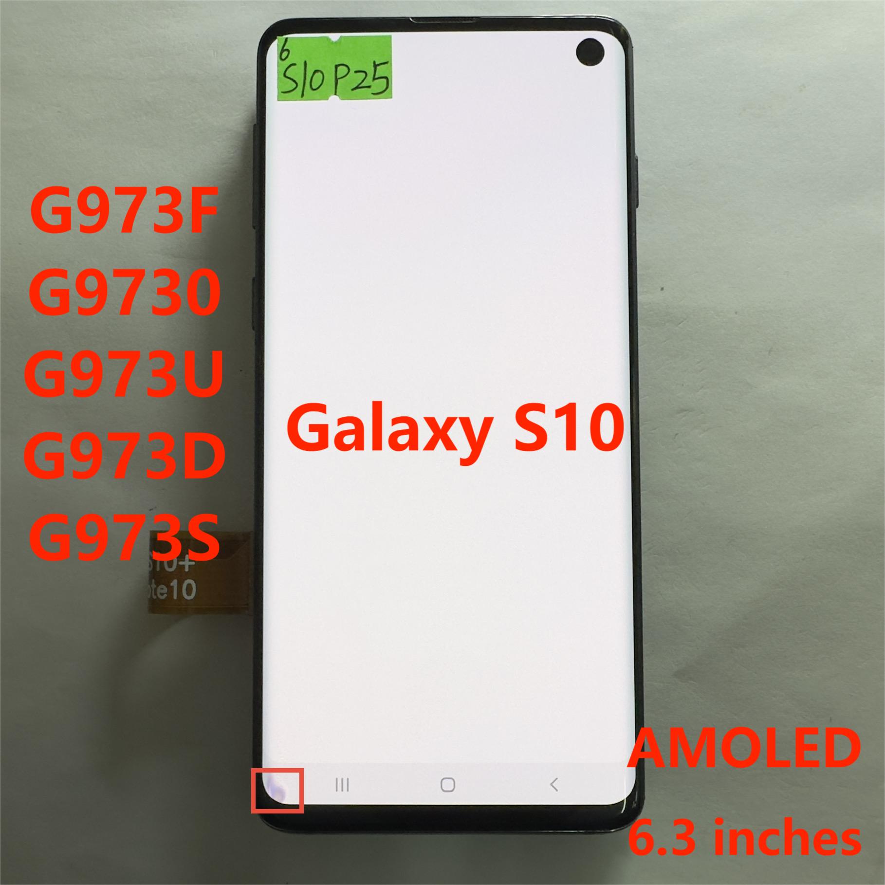 Instrument numÃ©rique Galaxy S10 avec cadre, Ã©cran d'affichage LCD, matÃ©riau AMOLED, sÃ©rie G973U, G973F, G973D, G973B/S n° 1