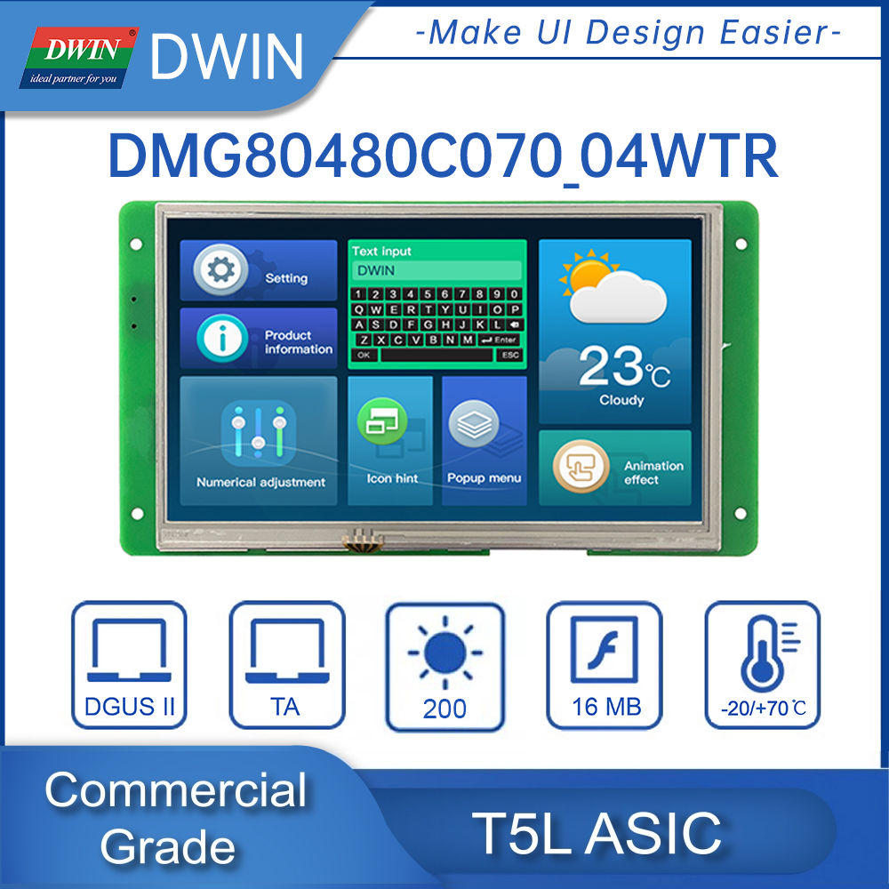 DWIN 7 pouces LCD Tech 800*480 RS232/TTL HMI Ã‰cran Tactile Commercial Smart UART TFT Affichage DMG80480C070-04W n° 4