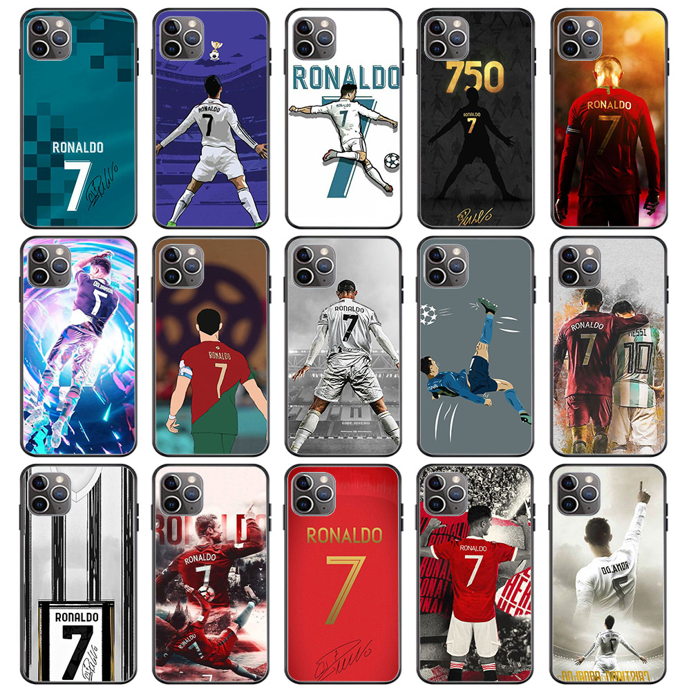 Ã‰tui souple pour iPhone 11 SE X 8 7 6 6S 5 5S Pro Max Plus SM-81 C-CR7 Football Star n° 1