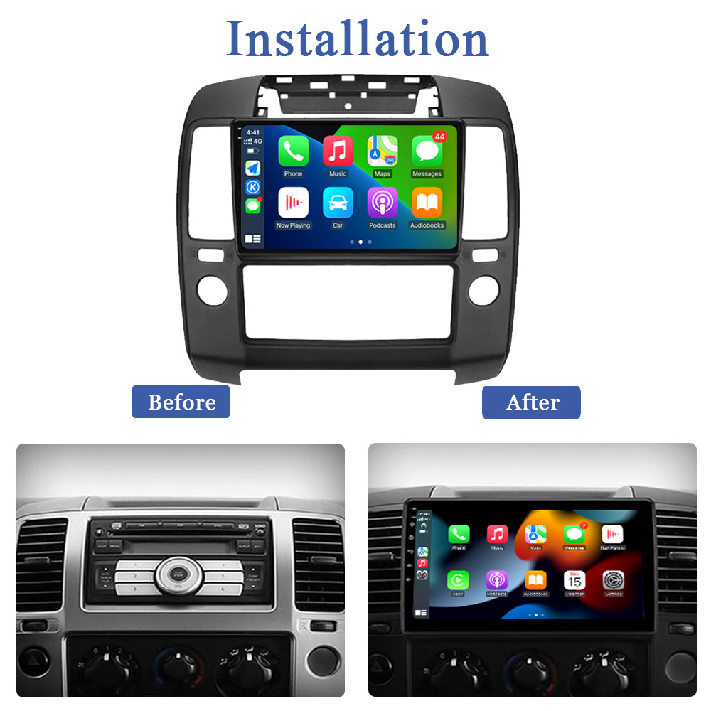 Lecteur de limitation d'autoradio, Navigation GPS, WiFi, Carplay, RDS, DSP, Ã‰cran QLED, Nissan Navara 3, D40, 2004-2010, Android 13, 9 n° 6