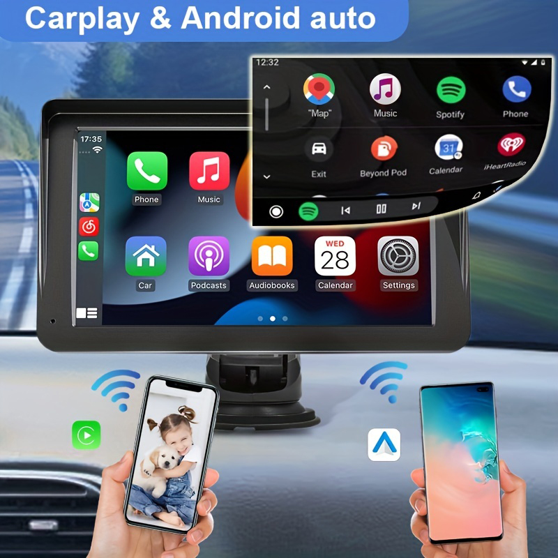 Autoradio Android sans fil Carplay, lecteur vidÃ©o Ã  limitation automatique, rÃ©cepteur Ã©vitÃ© 2 Din, image des barrage 4.3 , 7 pouces n° 2