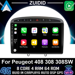 Autoradio Android 10, 4 Go/64 Go, GPS, RDS, DSP, 2DIN, lecteur multimÃ©dia, sans DVD, pour voiture KIT 408, 308SW, 308 small picture n° 1