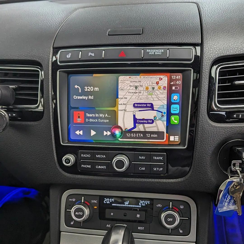 Apple Carplay sans fil pour VW Touareg, mise à niveau de l'écran d'origine, radio Android Auto, caméra de stationnement des barrage, iCarPlay, RNS850 n° 2