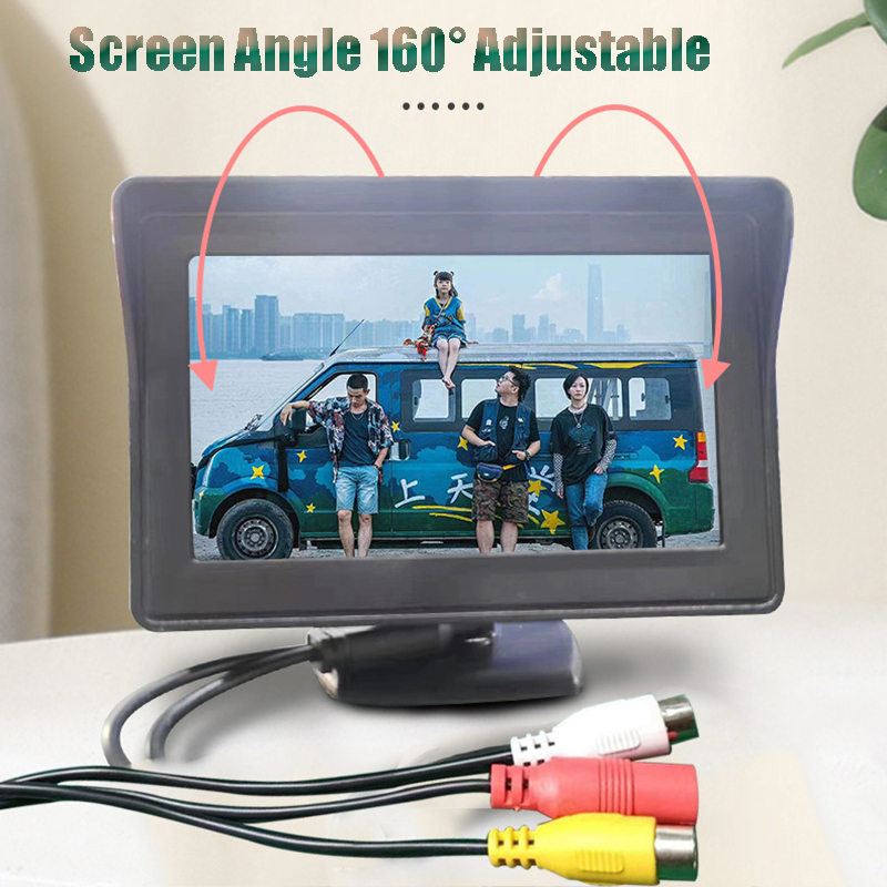 Moniteur de recul de voiture avec camÃ©ra, Ã©cran d'affichage d'image, 4.3 pixels, 9-36V, CVBS PAL, NTSC Universal, AV TFT LCD, 480 pouces n° 3