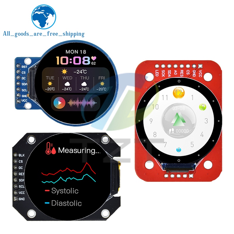 Ã‰cran TFT LCD rond pour Ardu37, technologie RVB, pilote GC9A01, 4 fils, interface Ã©ventuelles I, 1.28x240 PCB, 240 pouces, 240x240 n° 4