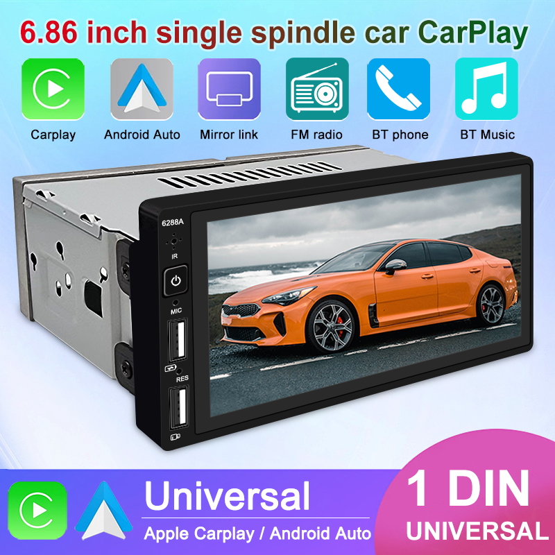 Autoradio Android StÃ©rÃ©o avec Ã‰cran Tactile HD, Lecteur MP5, Bluetooth, USB, FM, UnitÃ© Centrale, Limitation Autoradio, 6.86 , 1 Din n° 1