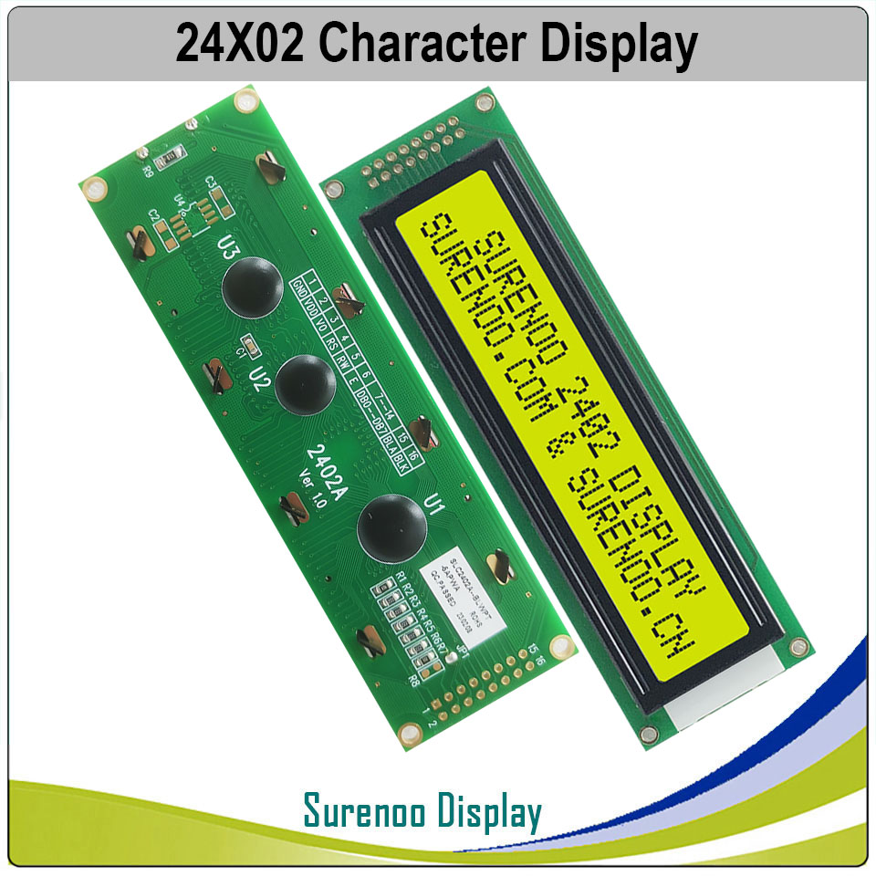 Surenoo-Ã‰cran LCD avec rÃ©troÃ©clairage LED, Ã©cran LCM, bleu, jaune, vert, 24x2, 242 Rick Tech, 2402 n° 2