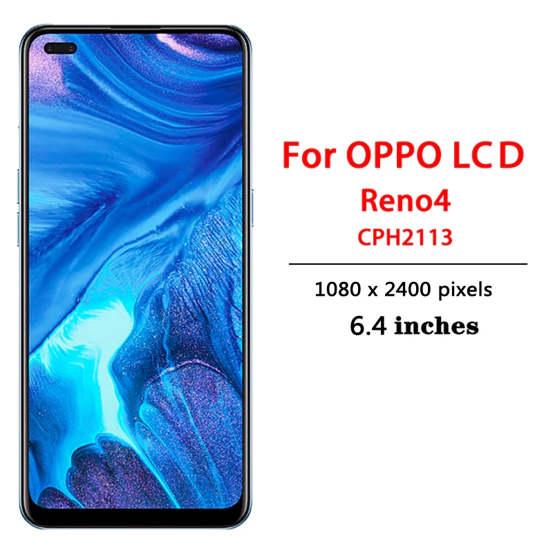 Ensemble écran tactile LCD, 6.43 pouces, pour Oppo Reno4 CPH2113, pour OPPO A93 4G/Reno 4 lite/F17 Pro/Reno 4F, original n° 3