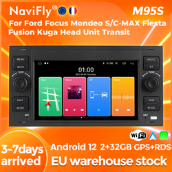 NaviFly 7 pouces Android12 lecteur de limitation de voiture pour Ford Focus Mondeo S/C-MAX Fi.C. ktKuga unitÃ© principale Carplay Navigation 2Din