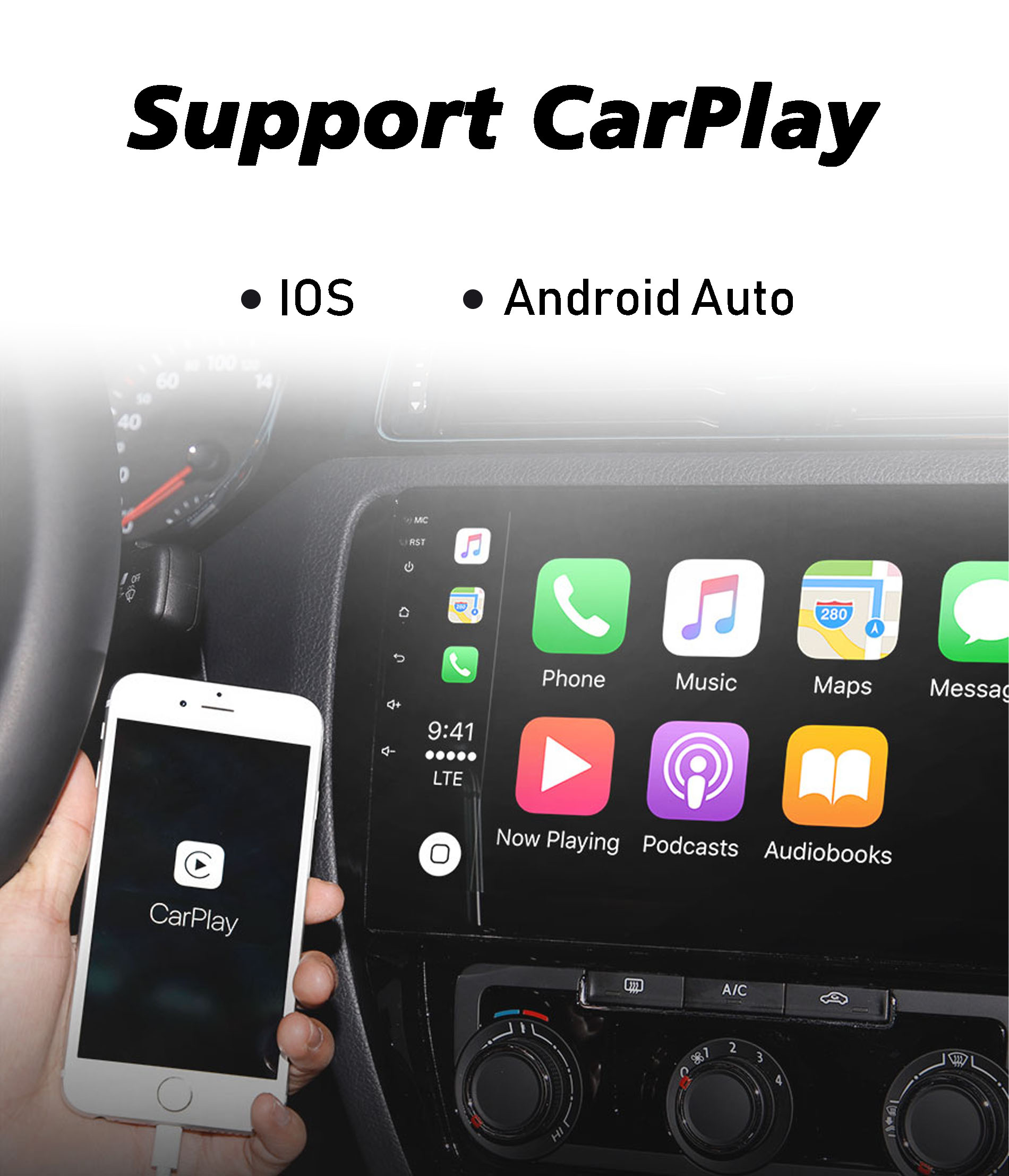 Autoradio stÃ©rÃ©o Carplay pour Ford ATIC Tourneo bt, 2 Din, Android, lecteur de limitation, Ã©cran, unitÃ© principale, navigation, 2013-2021 n° 3