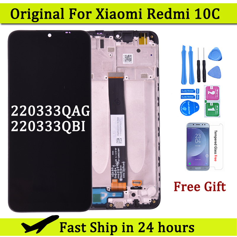 NumÃ©riseur d'Ã©cran tactile LCD pour Xiaomi, assemblage de piÃ¨ces de tÃ©lÃ©phone de rechange, 6.71 d'origine, Redmi 10C, 220333QAG, 220333QBI n° 1