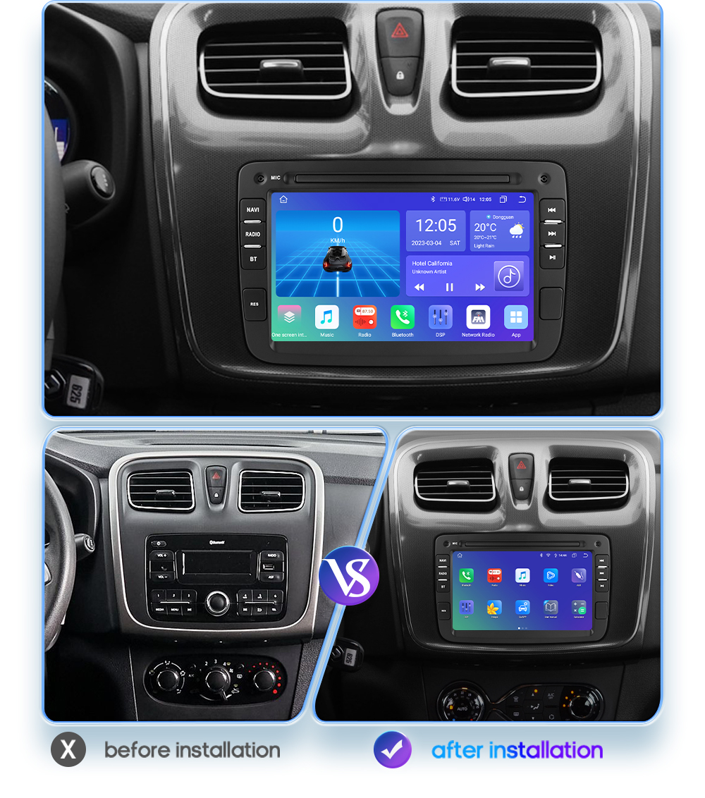 Autoradio Android 12 pour Dacia Sandero Duster Renault Captur Lada Xray 2 Logan 2, Navigation GPS Carplay, Lecteur de Limitation, 2Din n° 2