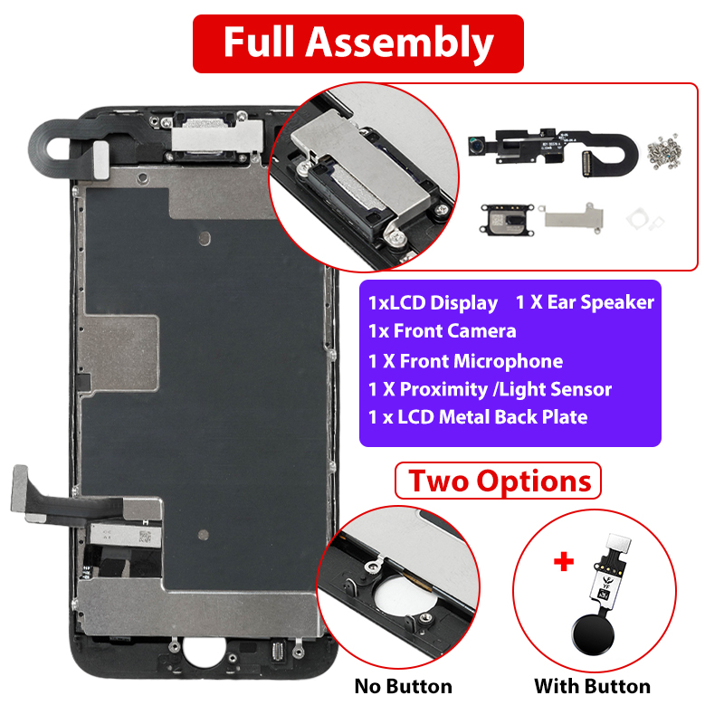 Ã‰cran LCD complet pour iPhone 8 8 Plus, Ã©cran tactile avec bouton d'accueil, A1907, A1864, assemblage de HÃ©bergements eur, piÃ¨ce de rechange et de rÃ©paration n° 3