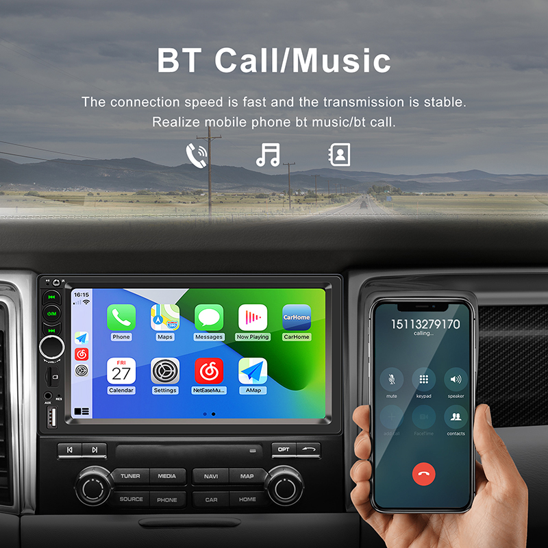 Autoradio Ã  Limitation Automobile, Lecteur VidÃ©o MP5, Sans Fil, Apple, Carplay, Android, Auto, Bluetooth, SystÃ¨mes Intelligents de Voiture, 7 Pouces n° 5