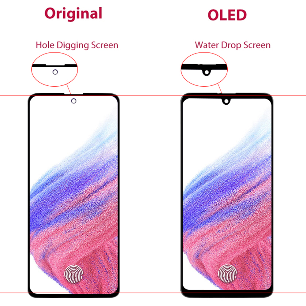 NumÃ©riseur d'Ã©cran tactile d'affichage Ã  cristaux liquides de SM-A536E d'origine pour le Samsung Galaxy A53 A536B A536U avec des piÃ¨ces d'assemblage de cadre 6.5 n° 3