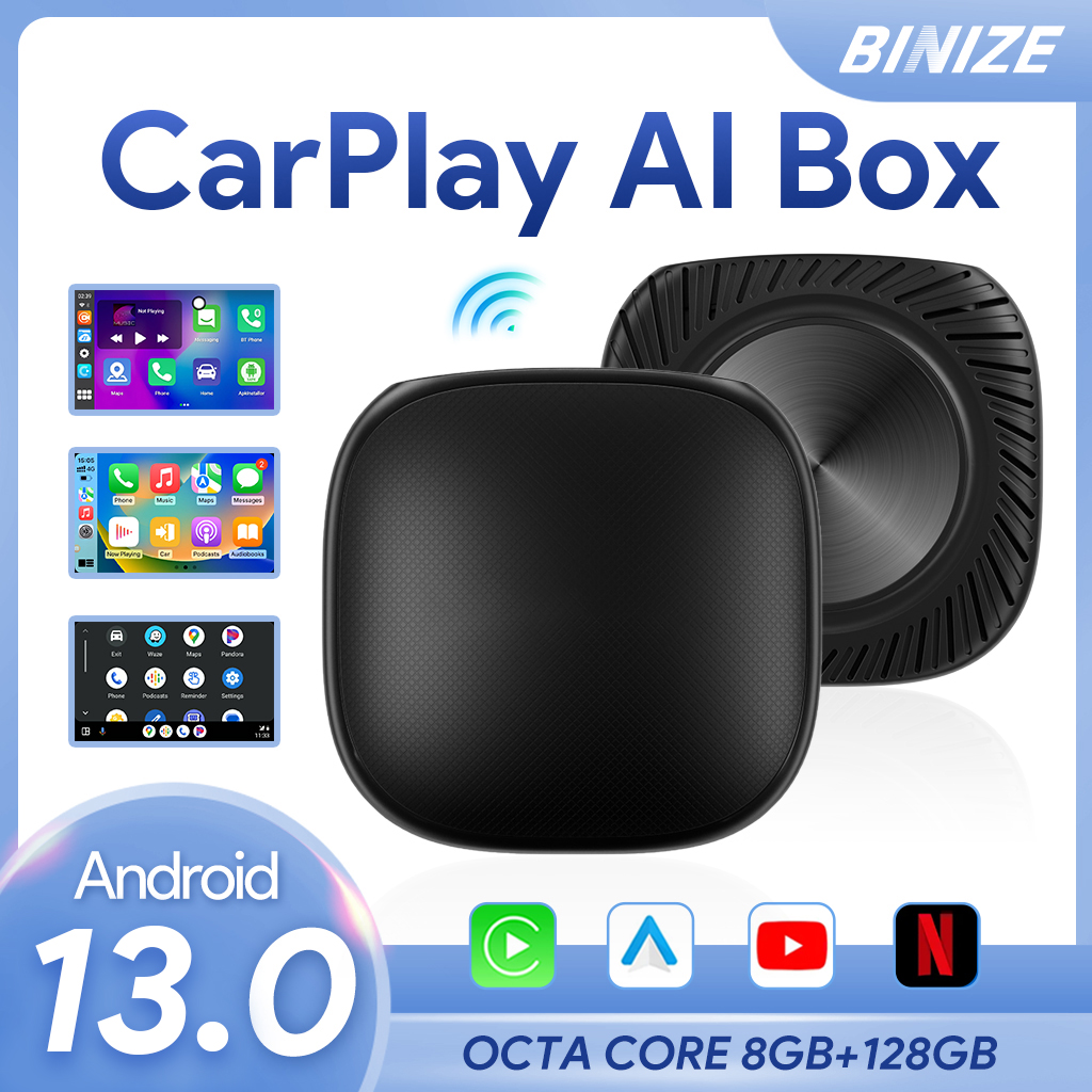 Binize-CarPlay Ai Box, Android 13.0, Auto sans fil, Qualcomm 6125, 8 cÅ“urs, 8 Go + 128 Go, Netflix, promettant la persÃ©vÃ©rance 4G, GPS n° 1