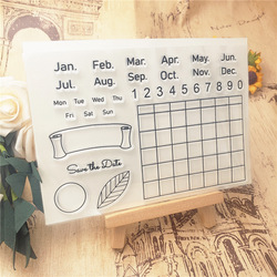 Timbres en silicone calendrier YZ93, tampons transparents, tampons en caoutchouc dÃ©coratifs bricolage, timbre vintage, tampon Sello small picture n° 2