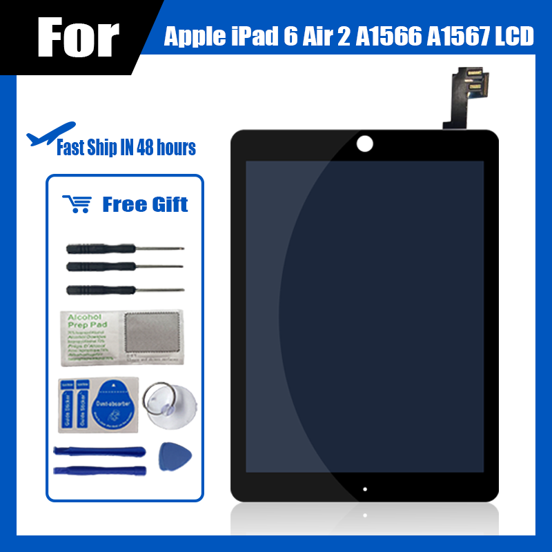 Bloc écran tactile LCD de remplacement, AAA +, pour Apple iPad 6 Air 2 A1567 A1566, original n° 1