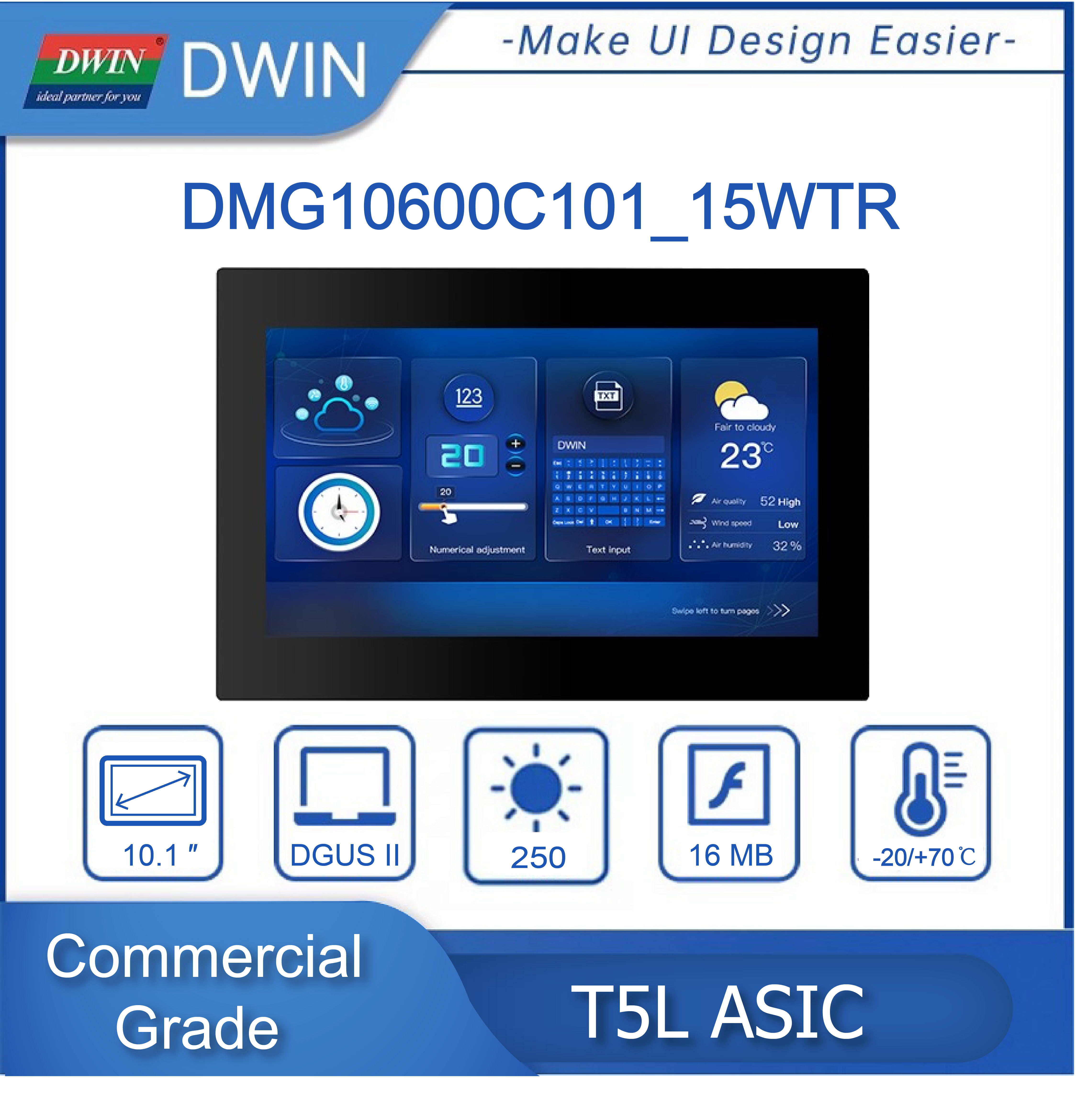 Dwin-Ã‰cran tactile LCD HMI de qualitÃ© commerciale avec coque allergique, 4.3, 7.0, 10.1 DGUS2, Ã©cran rÃ©sistif avec PLC, Ardu37, STM32 n° 5