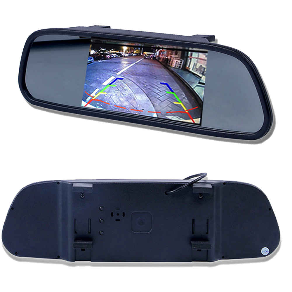 Moniteur de voiture avec rÃ©troviseur, moniteur de stationnement en marche arriÃ¨re, 2 entrÃ©es vidÃ©o, camÃ©ra de recul en option, Ã©cran TFT LCD, 5 pouces, HD 800x480 n° 1