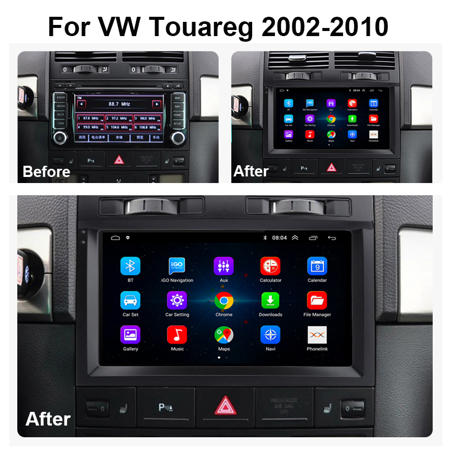 Autoradio Android avec Navigation GPS et Lecteur VidÃ©o pour Volkswagen Touareg GP 2002-2010, No 2 Din, DVD, Carplay n° 2