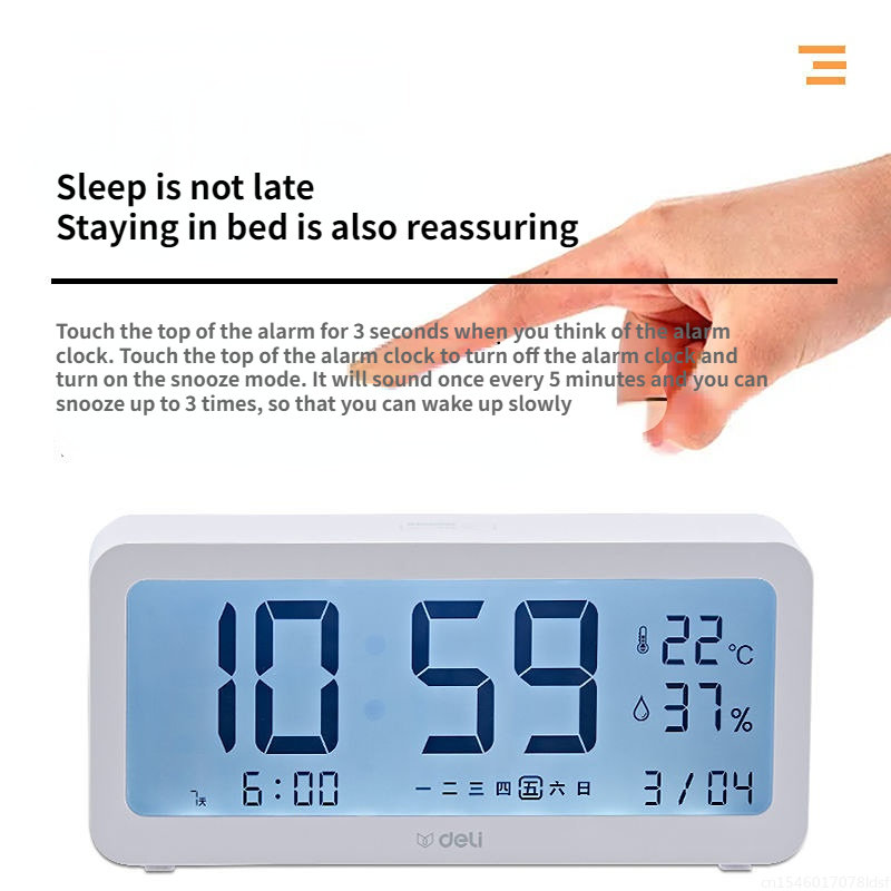 Youpin Deli â€“ Ã©cran LCD e-link, horloge numÃ©rique intelligente, humidimÃ¨tre, thermomÃ¨tres de haute prÃ©cision, capteurs de tempÃ©rature et d'humiditÃ© n° 5