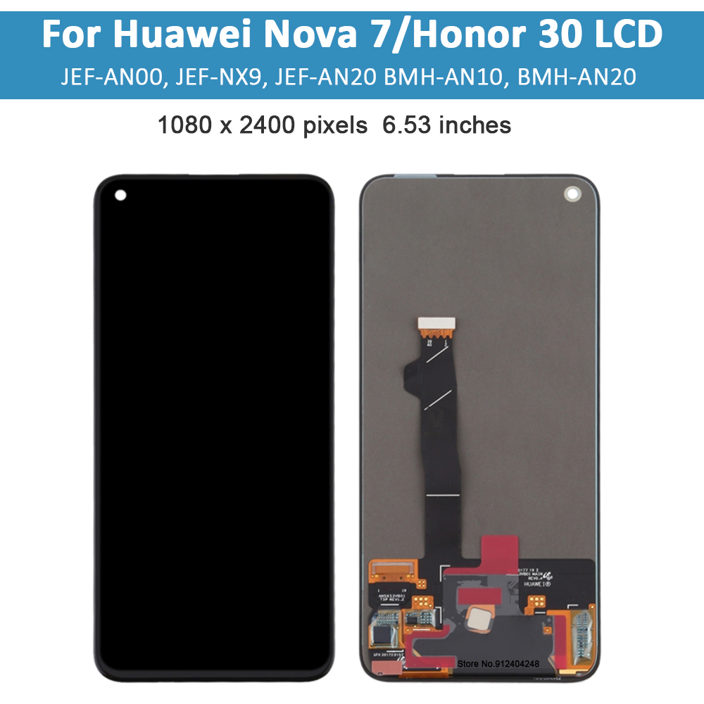 Ensemble Ã©cran tactile LCD, 6.53 pouces, pour Huawei Nova 7 5g Nova7 Honor 30 Honor30, original n° 2