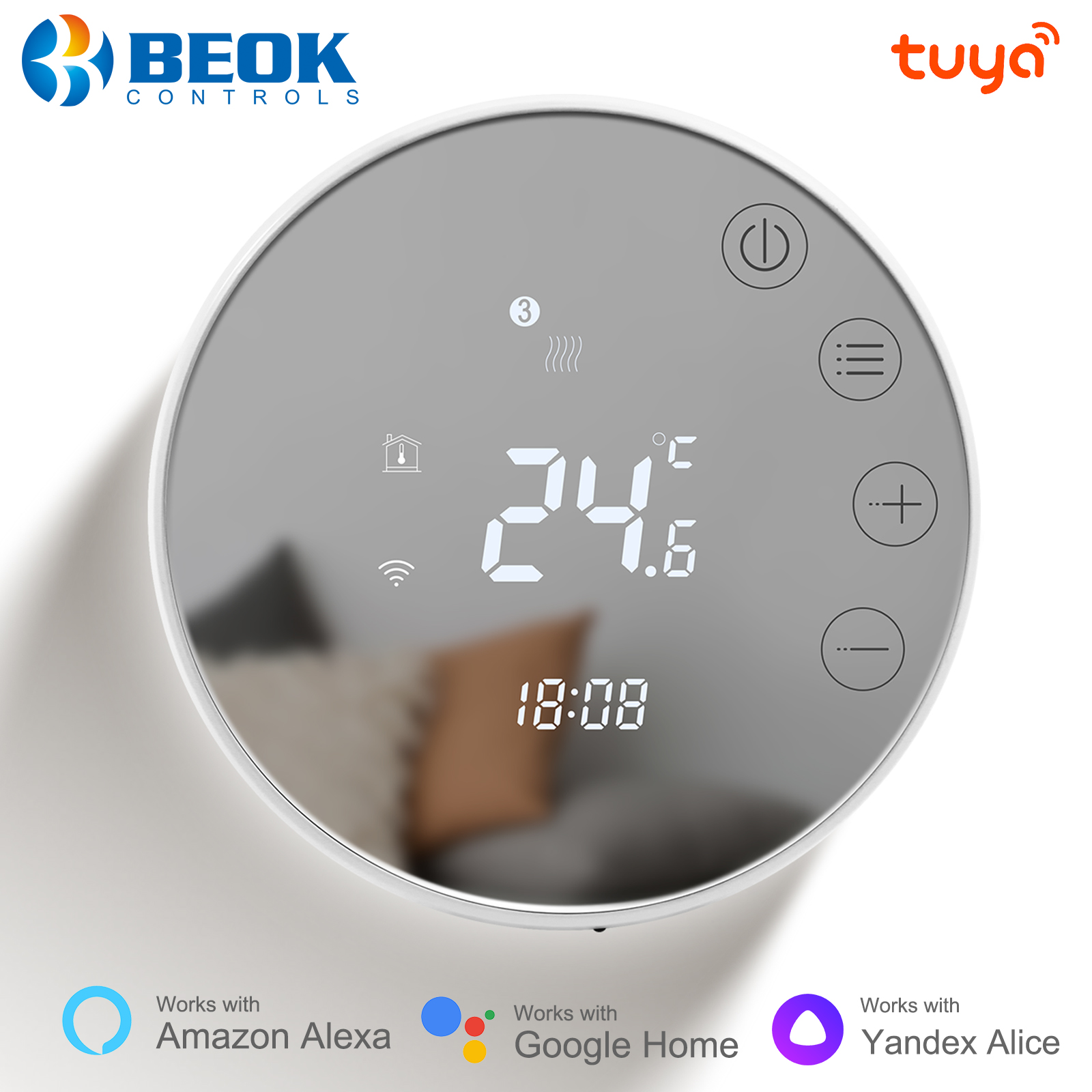 Beok â€“ Thermostat Wifi intelligent Tuya, chaudiÃ¨re Ã  gaz, chauffage au sol, thermorÃ©gulÃ©, Ã©cran tactile LCD, tÃ©lÃ©commande, pour Alice, Alexa n° 1