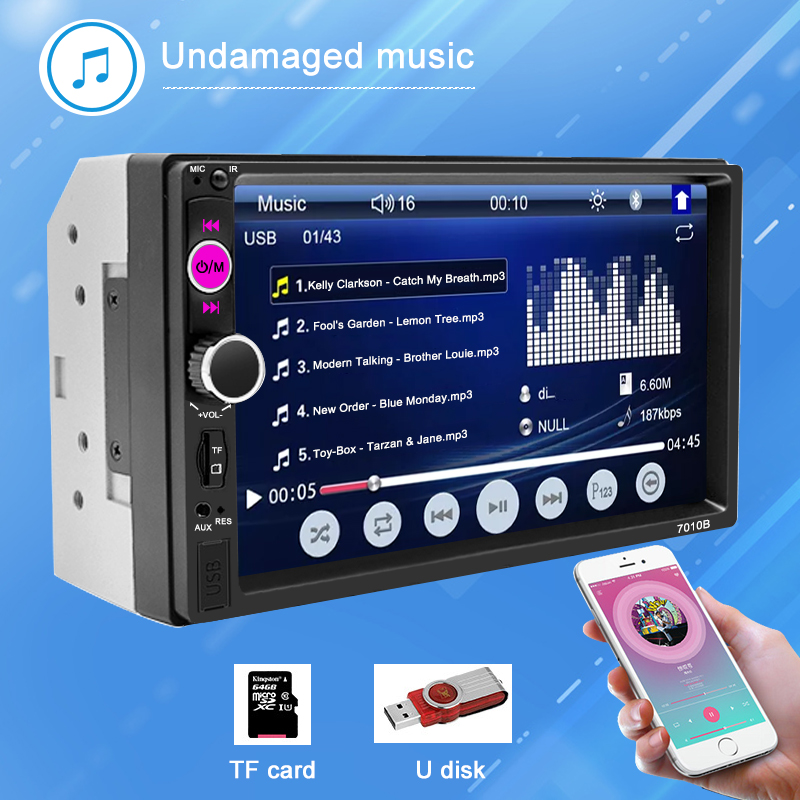 Autoradio avec Ã‰cran Tactile et Lecteur de Limitation, MP5, Bluetooth, USB, TF, FM, CamÃ©ra, 2 Din, 7 Pouces HD n° 5