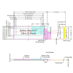 Ã‰cran LCD OLED de 0.91 pouces, rÃ©solution de 3.3V DC, 128x32, pilote Chip, Interface IIC SPI, 14/15 broches, Module LCD OLED pour Arduino small picture n° 4