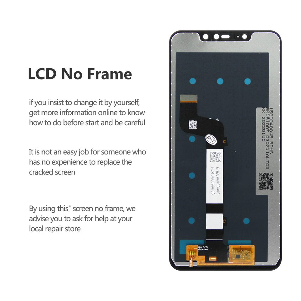 NumÃ©riseur d'Ã©cran tactile d'affichage Ã  cristaux liquides pour Xiaomi Redmi Note 6 Pro, remplacement d'assemblage, M1806E7TG, 100% d'origine n° 3