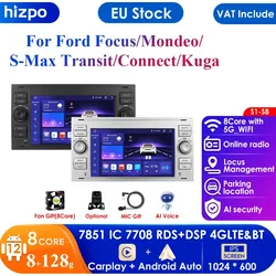 Autoradio GPS Android 12 8G + 128G 2din pour Ford Mondeo s-max Focus C-MAX Galaxy Fi.C. ATIC ktallergique Kuga limitation Nav small picture n° 1