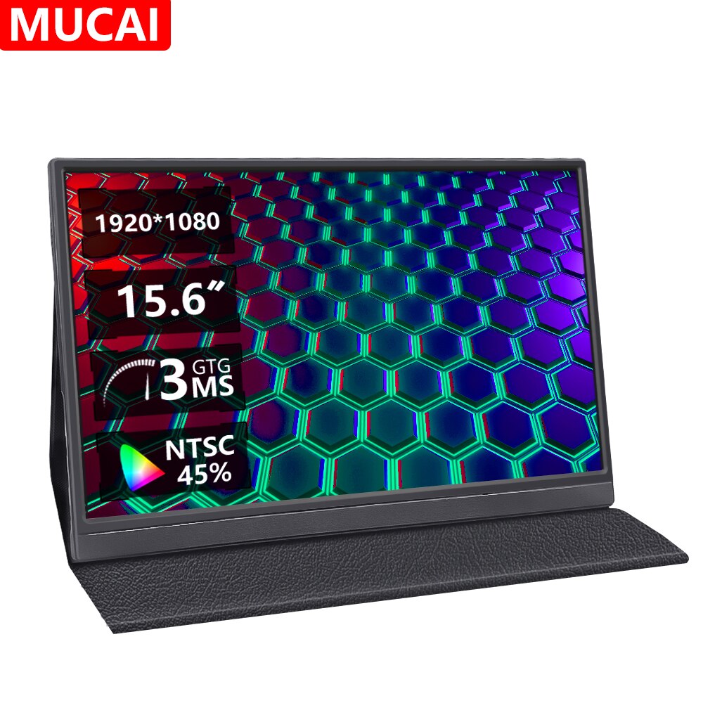 MUCAL-Moniteur portable FHD de 15.6 pouces, 1920x1080, Ã©cran d'affichage de 15.6 pouces pour ordinateur portable, tÃ©lÃ©phone, Switch, PS4, PS5, XboX, MacPle n° 1