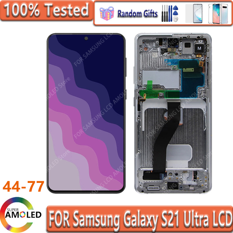 Ã‰cran tactile LCD Super AMOLED, 6.8 pouces, pour Samsung Galaxy S21 Ultra 5G G998 G998U, piÃ¨ces de rÃ©paration avec dÃ©fauts n° 1