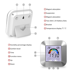 Ã‰cran couleur LCD ThermomÃ¨tre NumÃ©rique HygromÃ¨tre Station IntÃ©rieure MÃ©tÃ©o Pour Maison TempÃ©rature Et HumiditÃ© Capteur Horloge small picture n° 4