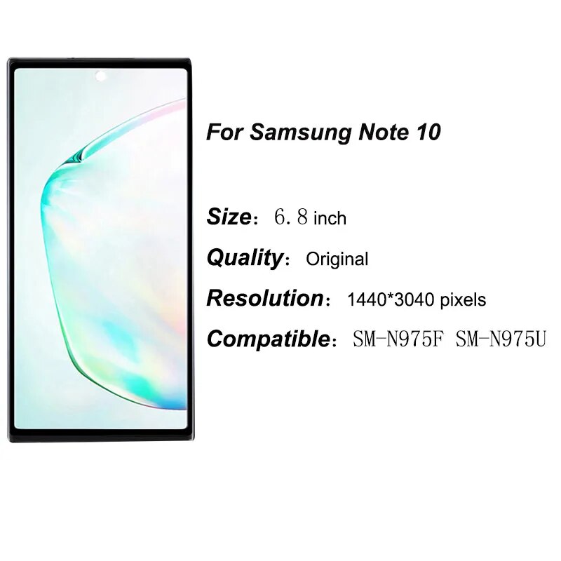 Ensemble Ã©cran tactile LCD OLED avec couverture arriÃ¨re, pour Samsung Galaxy Note 10 Plus N975 N9750 n° 4