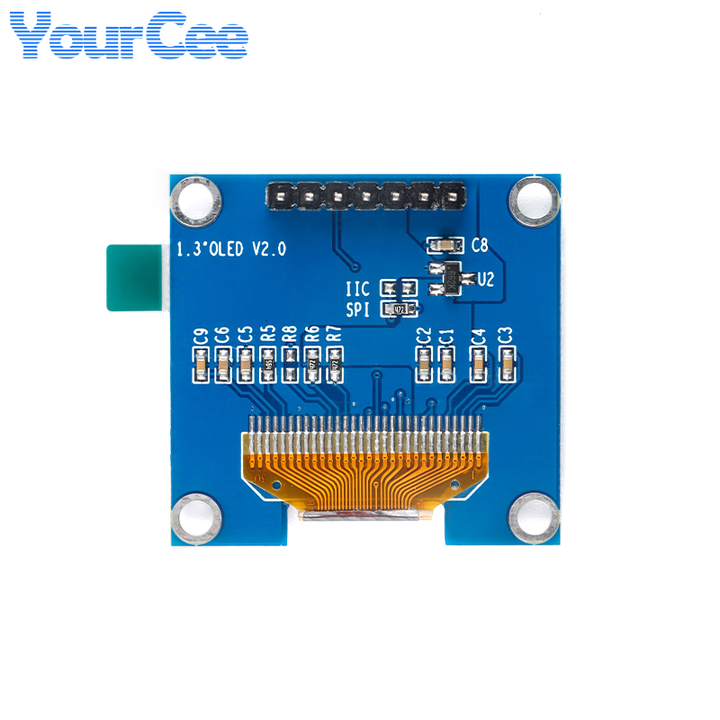 Ã‰cran LCD OLED de 1.3 pouces 1.3 pouces, Module d'affichage blanc bleu SH1106 12864x64 128 SPI IIC I2C communiquer * 64 4 broches 7 broches n° 3