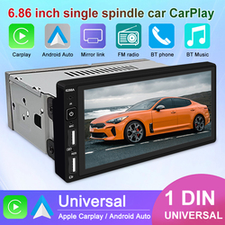 Lecteur MP5 universel pour voiture, Carplay sans fil, Auto Bluetooth, Radio FM, Ã‰cran tactile HD, Nissan, Toyota, VW, 1DIN, 6.86 pouces small picture n° 1