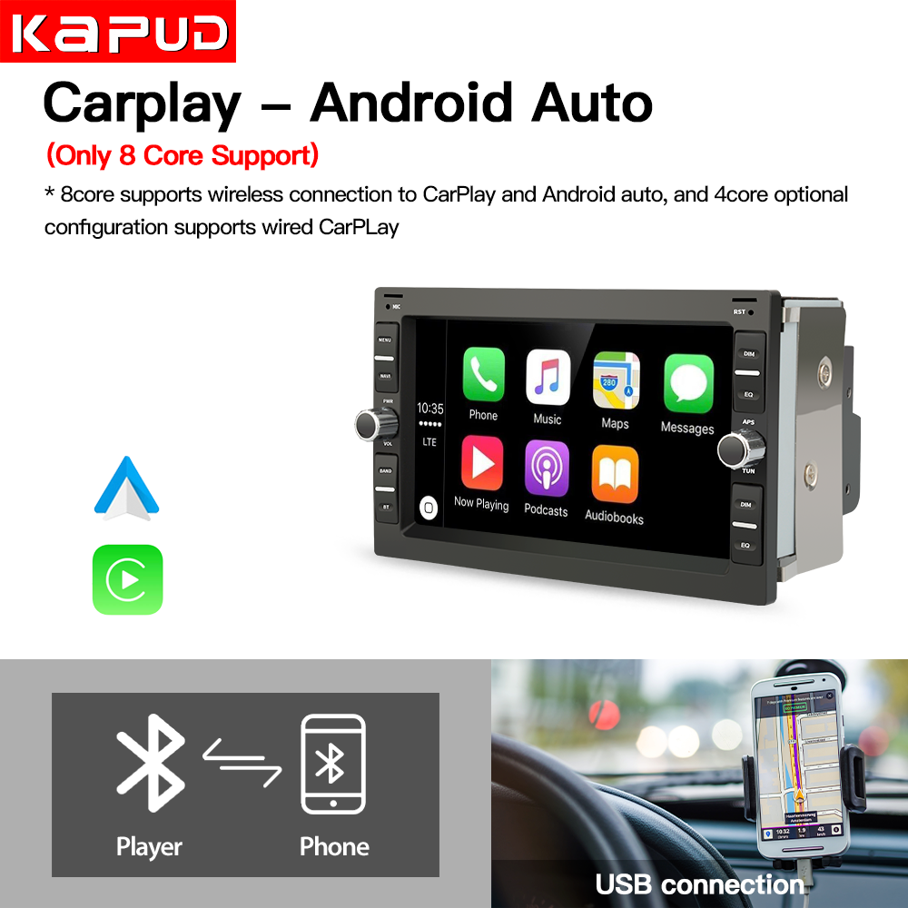 Kapud-Lecteur autoradio Android 10, 7 pouces, limitation CarPlay, pour VW PASSAT B5 MK4 MK5 SHARAN Jetta Bora Polo NATO SPORT T5 CITI CHICO n° 3